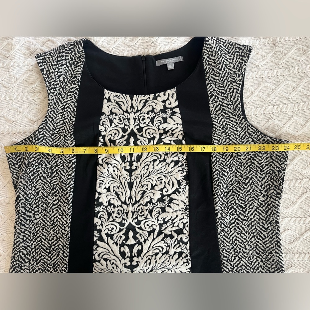 NY Collection Black and White Sleeveless Patterned Dress Women’s Size 2X - Picture 15 of 15